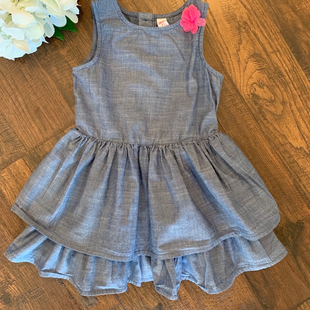 Summer Denim Colored Ruffled Dress - Picture 6 of 6